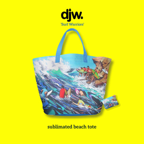 'Surf Warriors' Sublimated Beach Tote